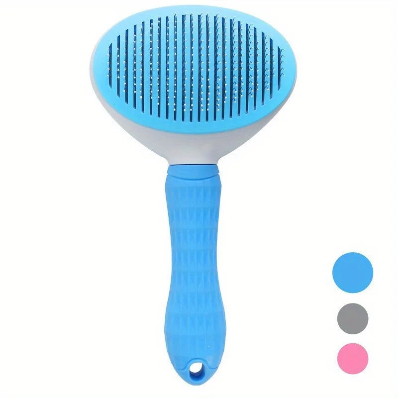 Brosse de Toilettage Auto pour Chien et Chat — Démêlage Doux & Anti-Poils