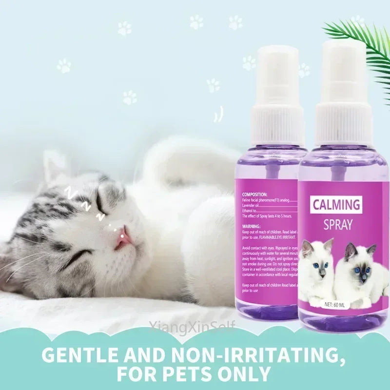 Spray Calmant aux Phéromones pour Chat — Anti-Stress & Apaisement 60ml
