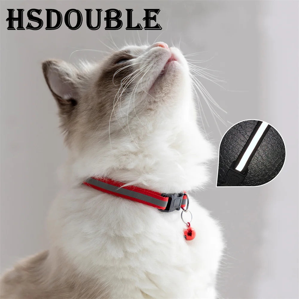 Colliers Réfléchissants Réglables pour Chat et Petit Chien — Lot de 2 avec Clochette