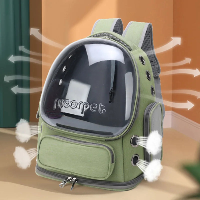 Sac à Dos Transport Transparent pour Chat et Petit Chien — Respirant & Confortable