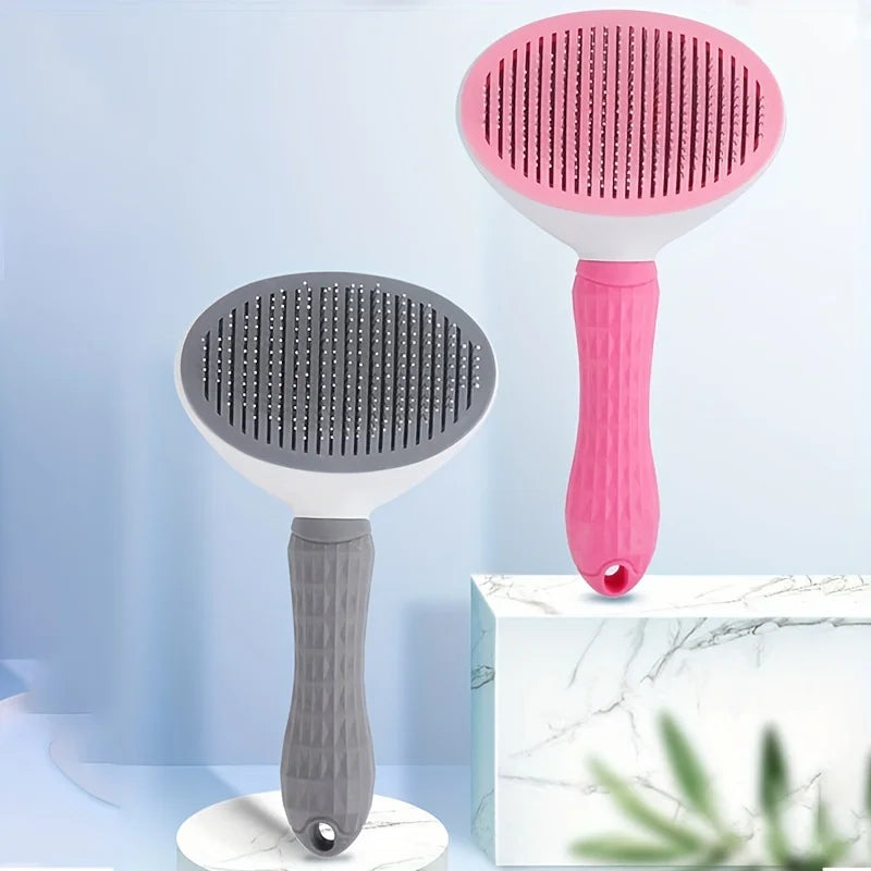 Brosse de Toilettage Auto pour Chien et Chat — Démêlage Doux & Anti-Poils