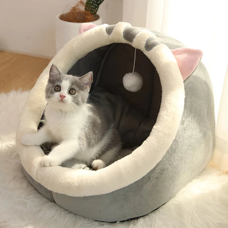 Lit Grotte Apaisant pour Chat et Petit Chien — Pliable & Lavable