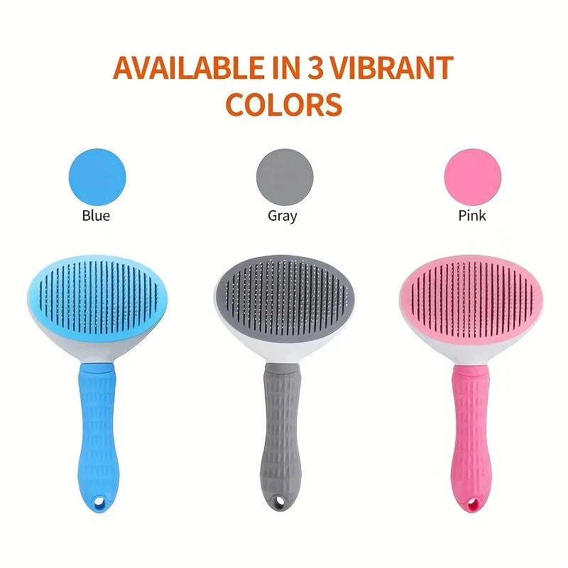 Brosse de Toilettage Auto pour Chien et Chat — Démêlage Doux & Anti-Poils