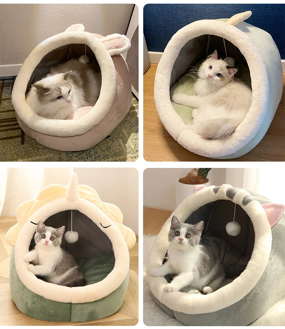 Lit Grotte Apaisant pour Chat et Petit Chien — Pliable & Lavable