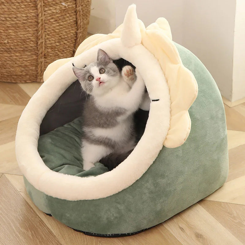 Lit Grotte Apaisant pour Chat et Petit Chien — Pliable & Lavable