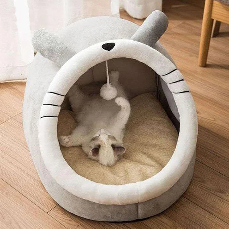 Lit Grotte Apaisant pour Chat et Petit Chien — Pliable & Lavable