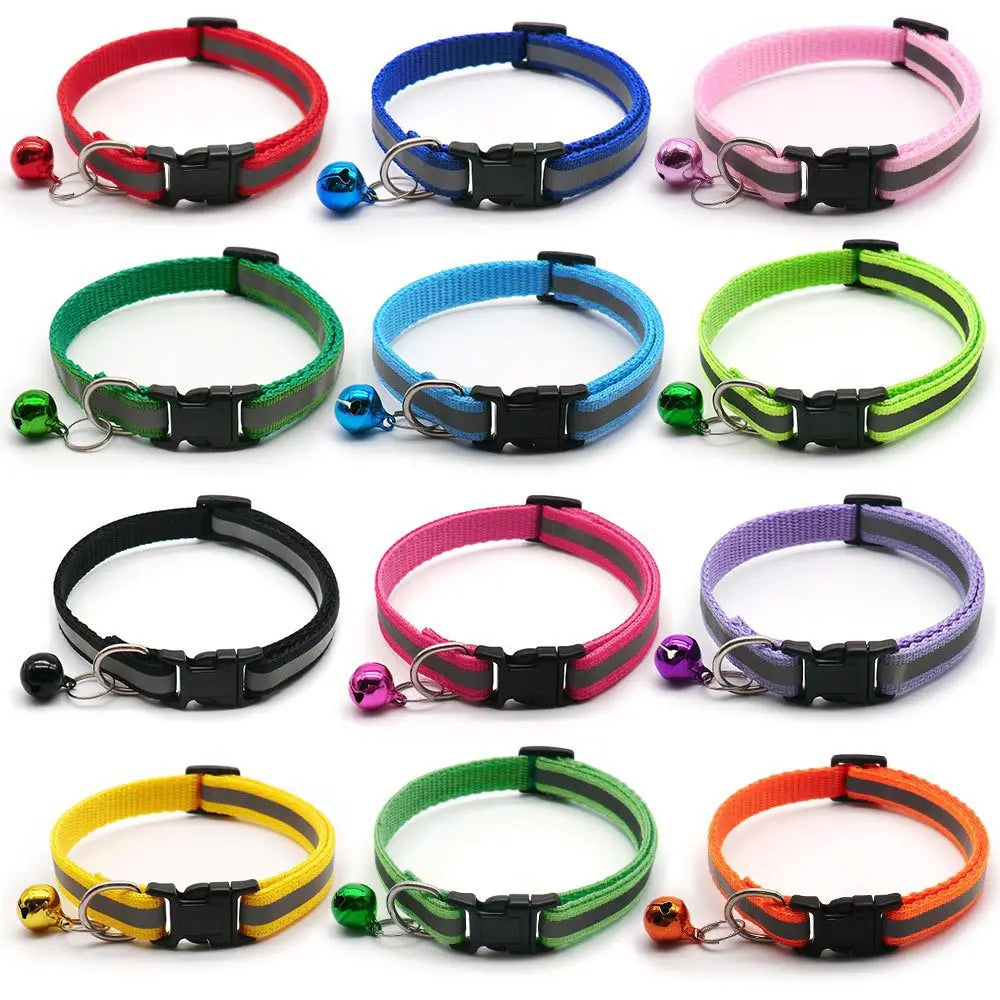 Colliers Réfléchissants Réglables pour Chat et Petit Chien — Lot de 2 avec Clochette